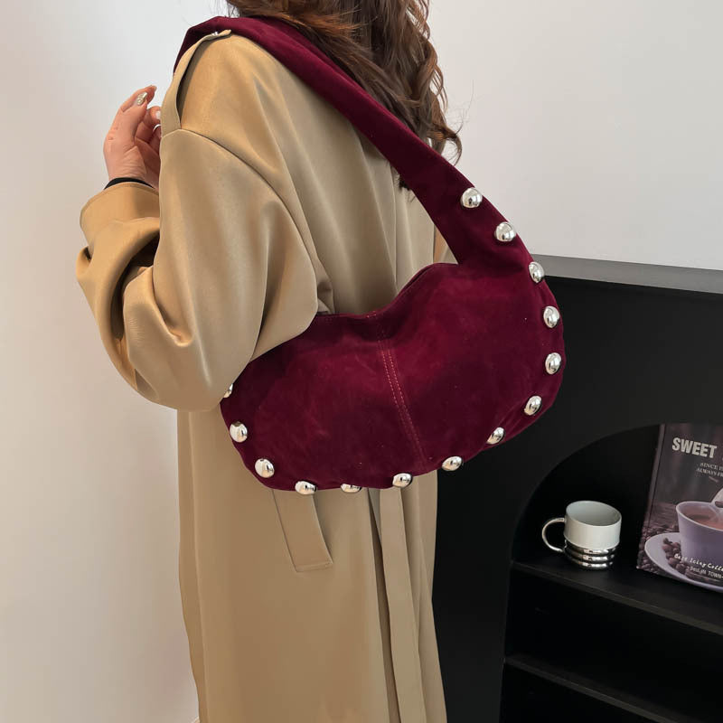 European And American Style Rivet Handbag Versatile Underarm Bag