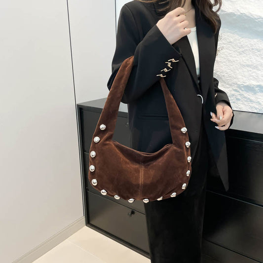 European And American Style Rivet Handbag Versatile Underarm Bag